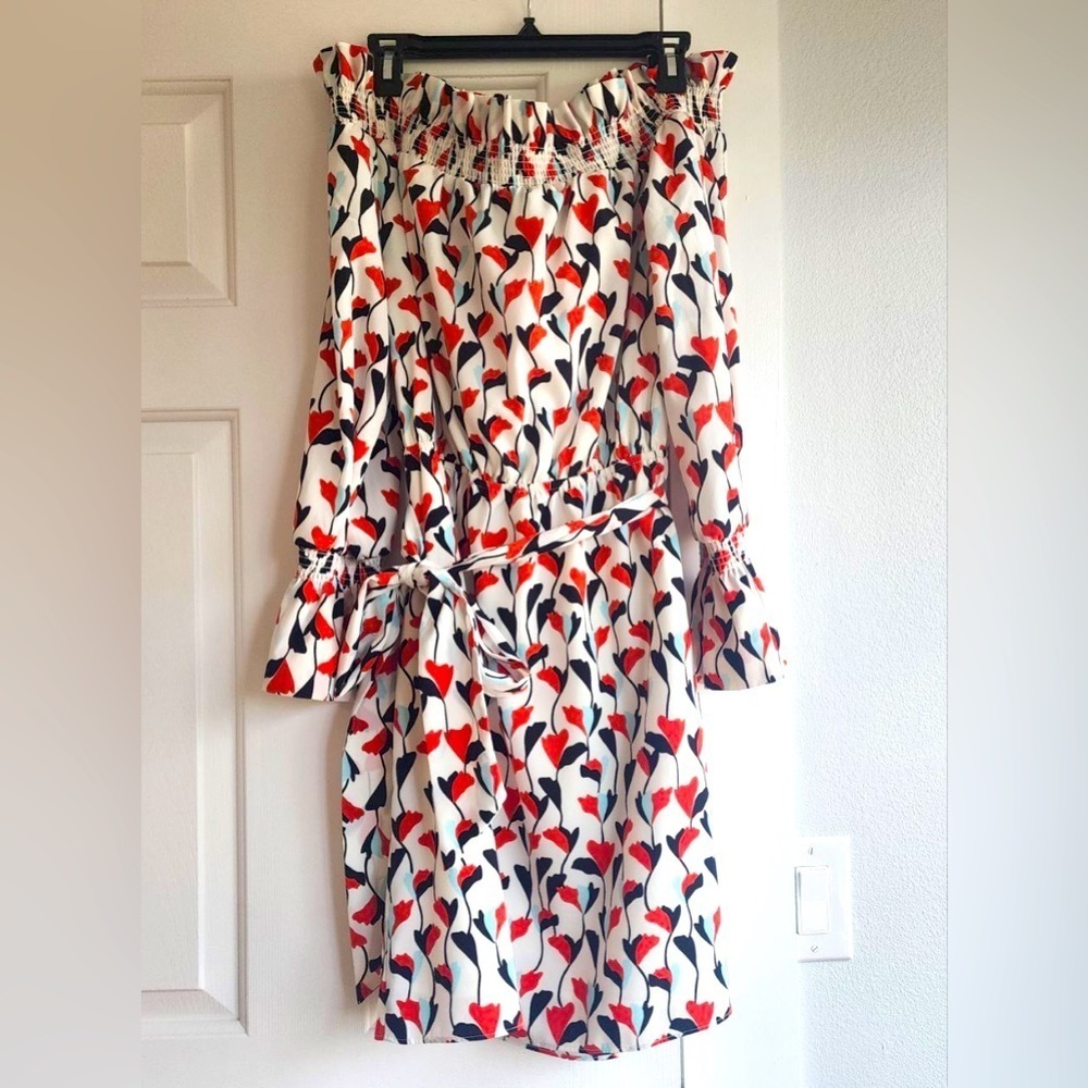 NEW Maggie London Off Shoulder Belted Woman’s dress